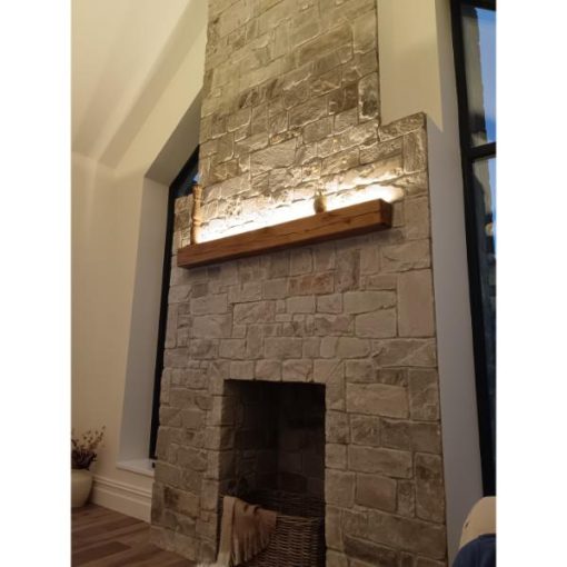 Oak Mantel with Light (2)