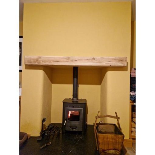 Oak Mantel - yellow wall