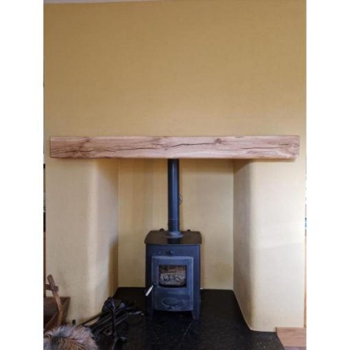 Oak Mantel - yellow wall-b