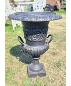Urn With Handles Cast Iron Black D6572 (1)