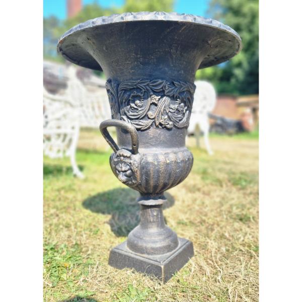 Urn With Handles Cast Iron Black D6572 (3)