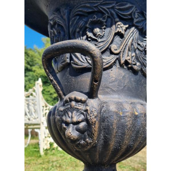 Urn With Handles Cast Iron Black D6572 (4)