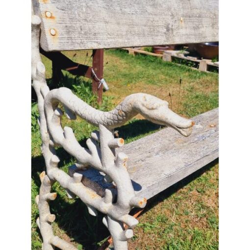Bench Cast Iron and Timber Ornate Ends H23 (3)