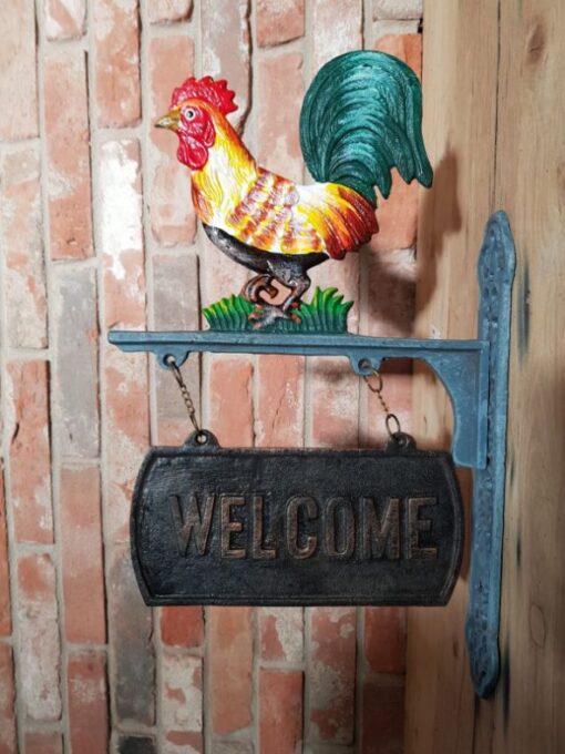 Cockerel Welcome Sign