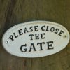 Please close the gate - white - cast iron