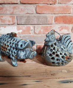 Animal Lanterns - Pig and Hen - Cast Iron