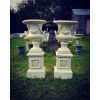 Cast Iron Urns on Pedestals