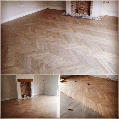 Oak parquet - example - light stain