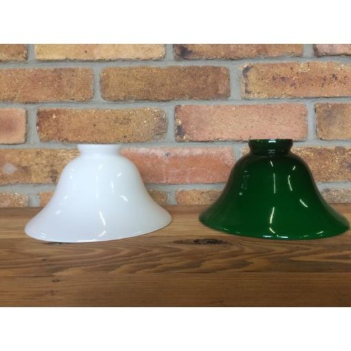 Bell Shaped Lamp Shades - White and Green