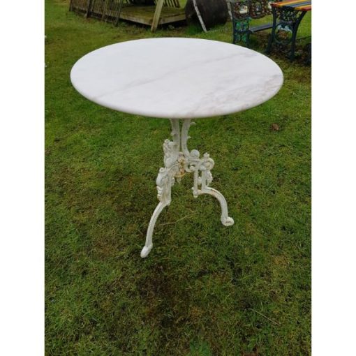 Marble Topped Table - Cast Iron Base - Image 1