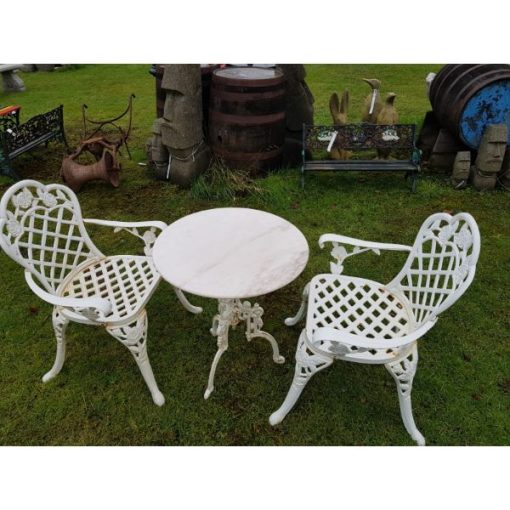 Marble Topped Table and Chairs - Image 1