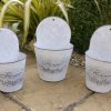 Planter - three galvanised flower planters