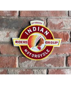 Indian Motorcycle - Round - Cast Iron