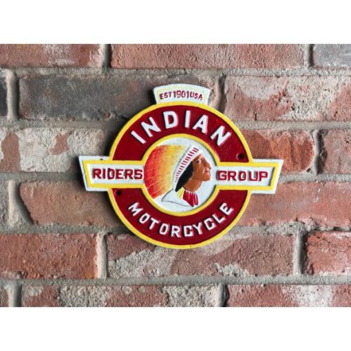 Indian Motorcycle - Round - Cast Iron