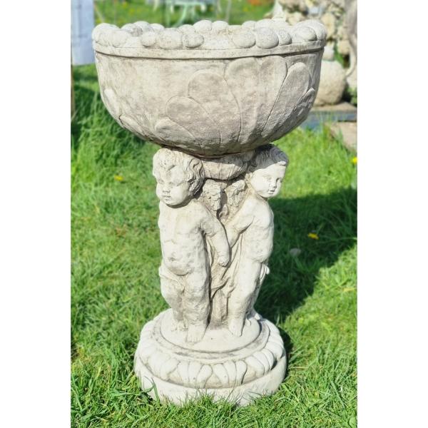 Bird Bath – Triple Cherub-GL-BB032 (1)