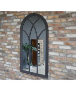 Mirror - Arch - Dark - Cross Panes