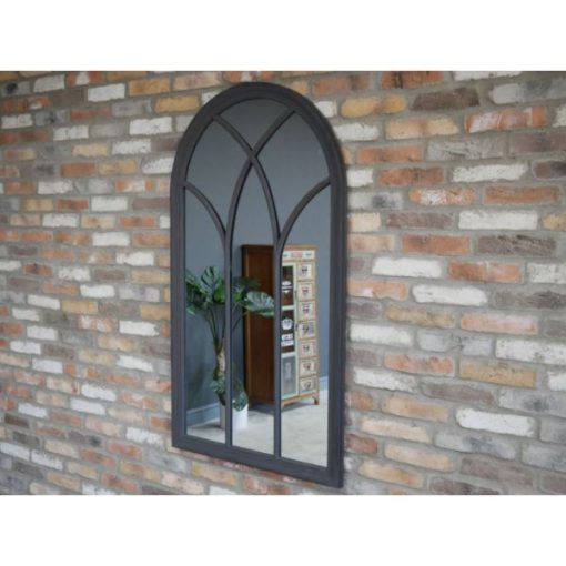 Mirror - Arch - Dark - Cross Panes