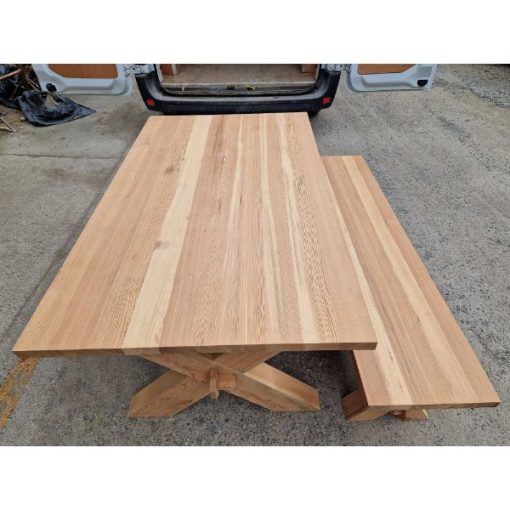 Custom Made X - Frame Table and Bench - 1b