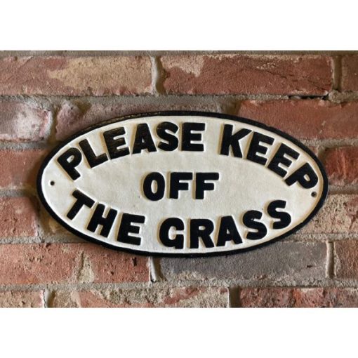 Please Keep Off The Grass - Cast Iron - Large