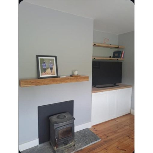 Oak Mantel and Shelves with Brackets