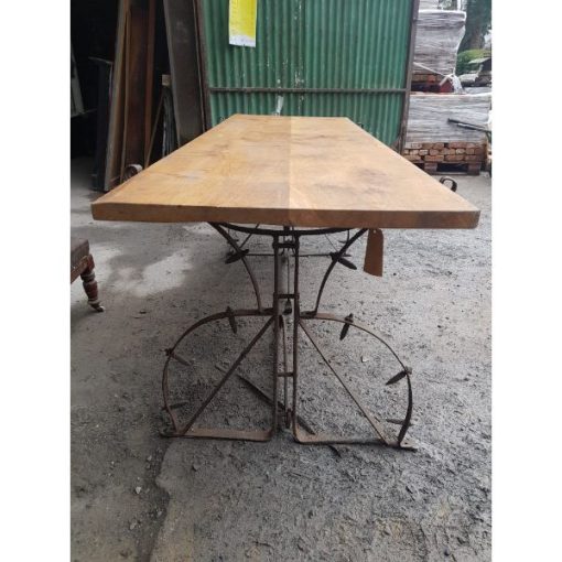 Oak Table with Salvaged Plough Base - 1c