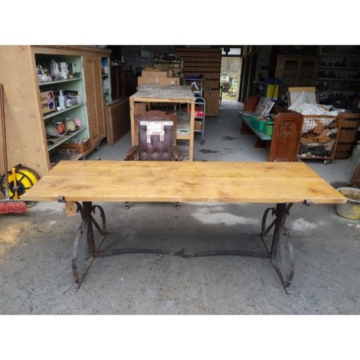 Oak Table with Salvaged Plough Base - 1h