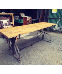 Oak Table with Salvaged Plough Base