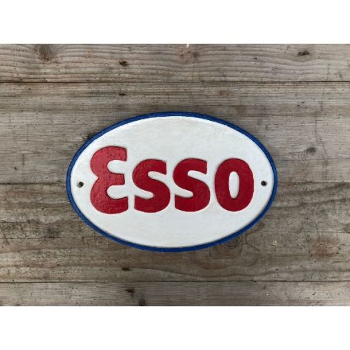 Esso - Cast Iron - Oval - White and Blue