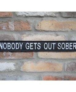 Sign - Nobody gets out sober