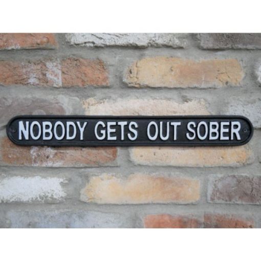 Sign - Nobody gets out sober