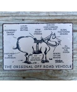 Sign - Horse - Off road vehicle - Metal - Dark