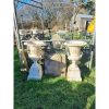 Cast Iron Urns on Pedestals - Medium