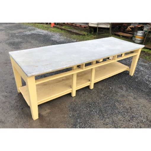 Large Metal Topped Table - 1f