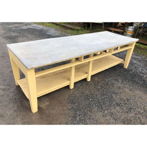 Large Metal Topped Table - 1m