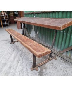 School Desk - Cast Frame with Teak tops - 4x available - 1c