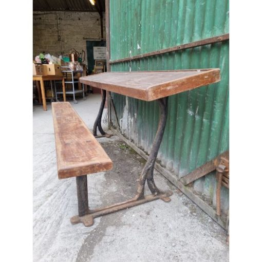 School Desk - Cast Frame with Teak tops - 4x available - 1d