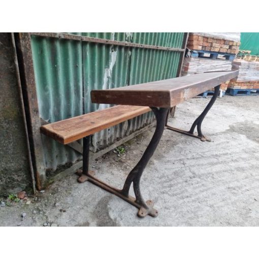 School Desk - Cast Frame with Teak tops - 4x available - 1f