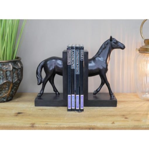 Book Ends - Horse - Black