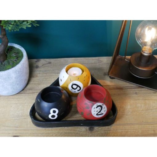 Candle Holder - Pool Balls