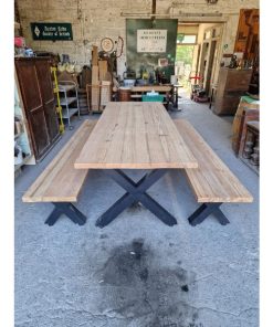 X Frame Table and Benches - 1b