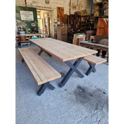 X Frame Table and Benches - 1j