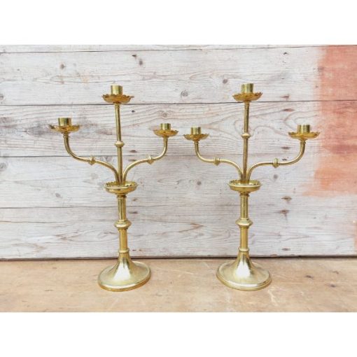 Pair of Brass Candelabras - KAS245e