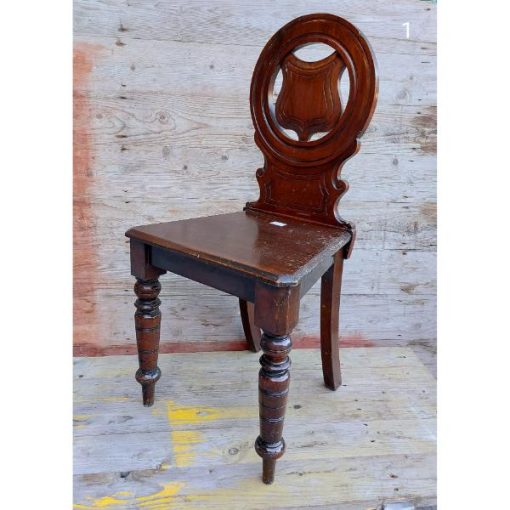 Antique Mahogany Hall Chair - KAS293a