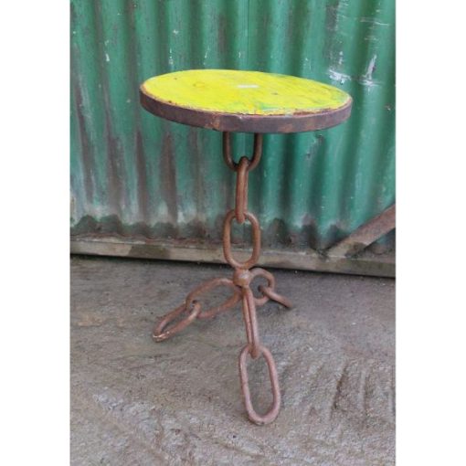 Bar Chain Stool - Yellow Top - KAS287a