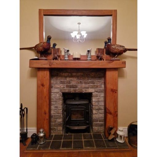 Pitch Pine Mantel and Uprights - 1a