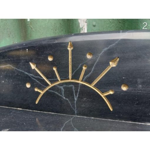 Black Marble Overmantel Mirror - KAS375a