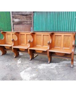 Four Seater Oak Pew - Folding Seats - 1 - KAS357d