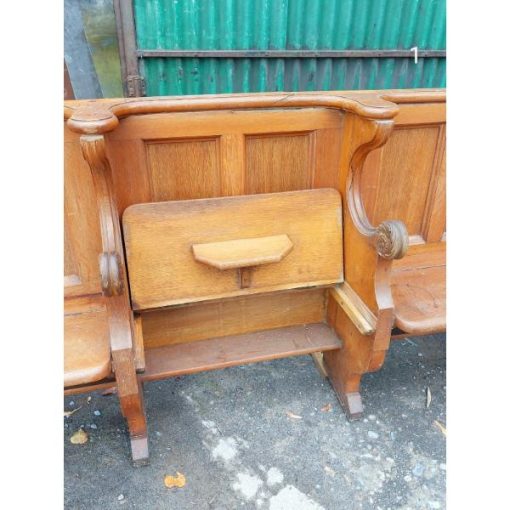 Four Seater Oak Pew - Folding Seats - 1 - KAS357e