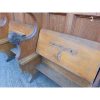 Four Seater Oak Pew - Folding Seats - 2 - KAS358f