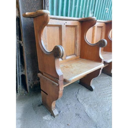 Four Seater Oak Pew - Folding Seats - 2 - KAS358j